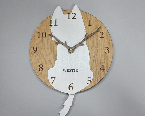 期間限定値下げ】名入れしっぽ 振り子・はみ出し掛け時計 シーズー