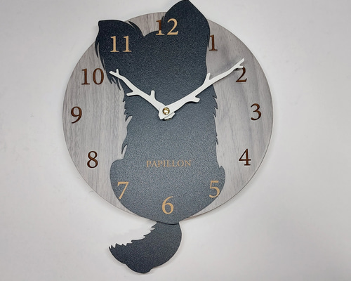 期間限定値下げ】名入れしっぽ 振り子・はみ出し掛け時計 シーズー