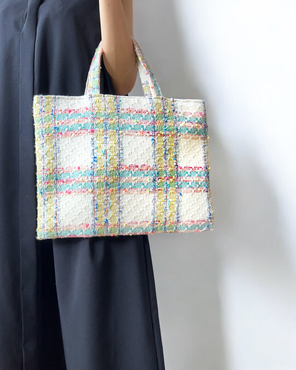 fitafita青系ツイードトートバッグ fitafita青系ツイードトートバッグ