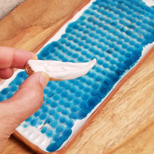 角皿 海のキャッシュトレイ【白いカヤック】カルパッチョ皿（お得なB級 