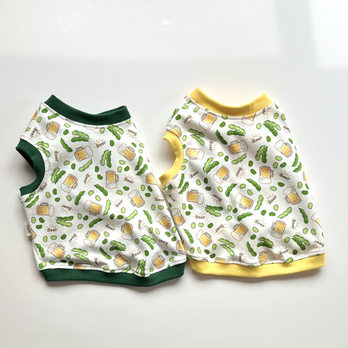 ビールと枝豆タンクトップ 犬服 ペット服・アクセサリー HIKU