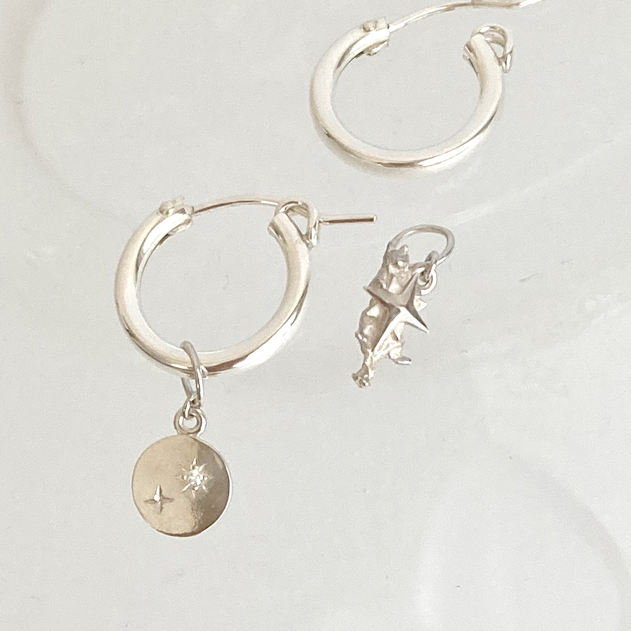星を抱く猫のピアス