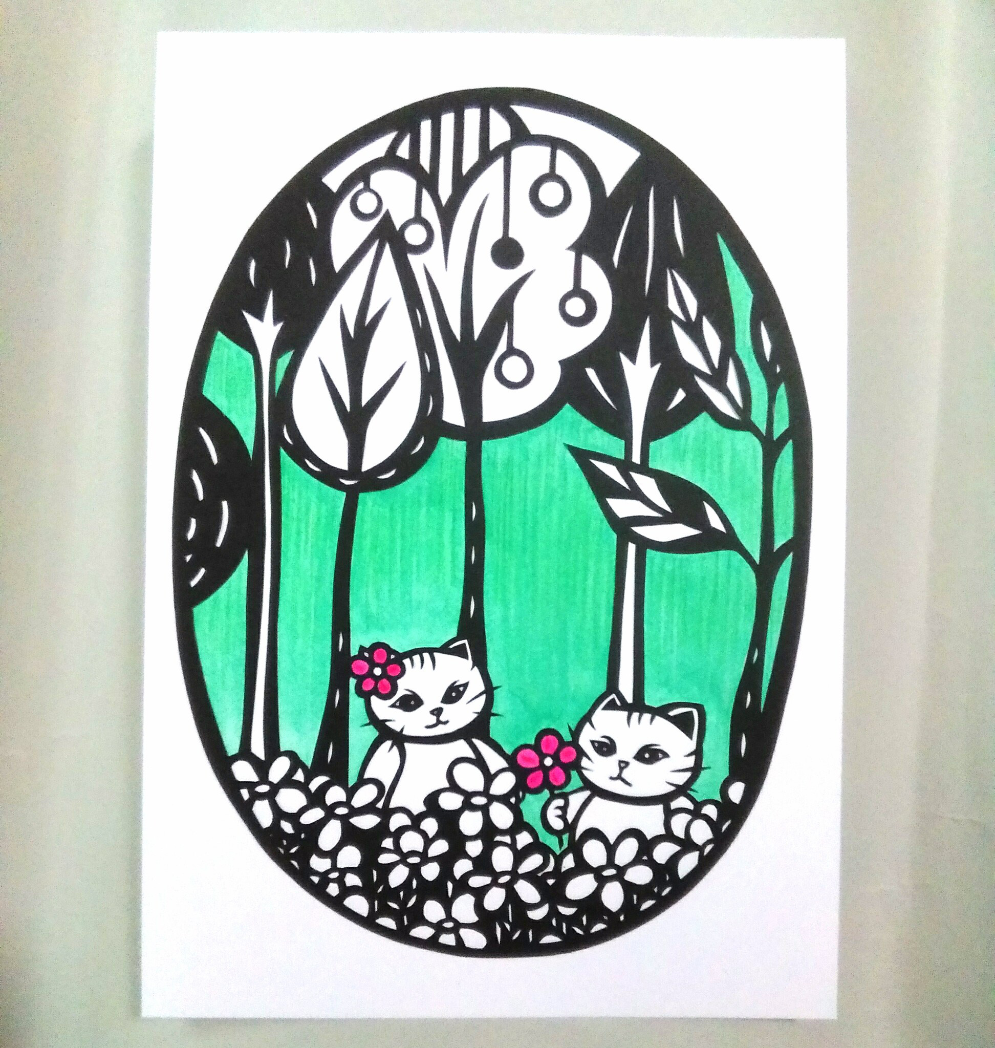切り絵】原画 A5サイズ forest8 切り絵 hkr 通販 17997674