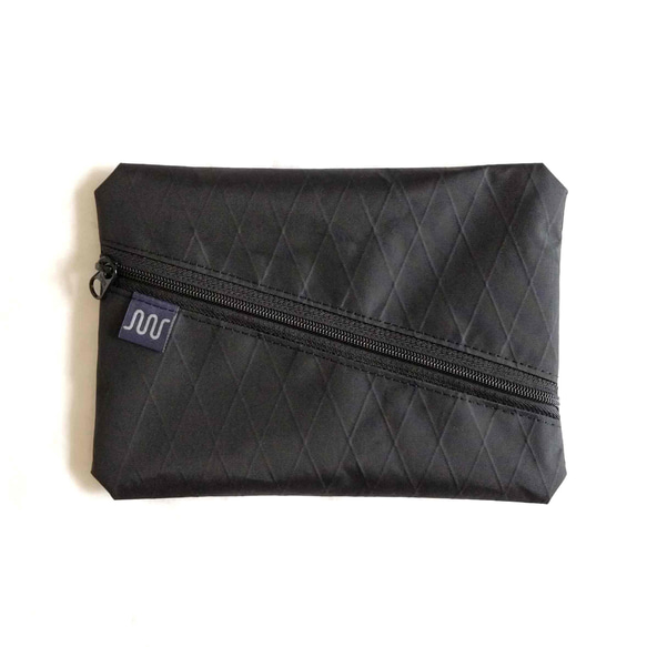 X-Pac フラットポーチ ブラック M アウトドア 軽量 ナイロン ポーチ