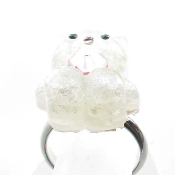 クォーツの白猫のひろゆきさんは、真夏であっても涼しくひんやりとしていたい♪(創作リング)SR885 4枚目の画像