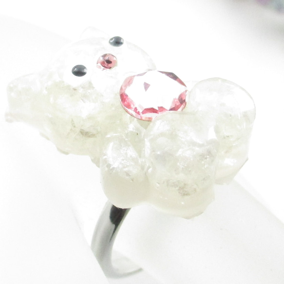 クォーツの白猫のひろゆきさんは、真夏であっても涼しくひんやりとしていたい♪(創作リング)SR885 3枚目の画像