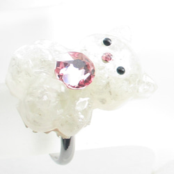クォーツの白猫のひろゆきさんは、真夏であっても涼しくひんやりとしていたい♪(創作リング)SR885 2枚目の画像