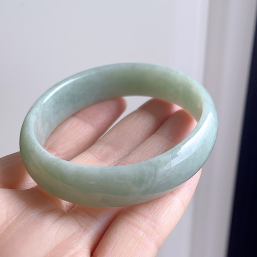 A貨 天然 翡翠 ヒスイ バングル 硬玉（ジェダイト） No399
