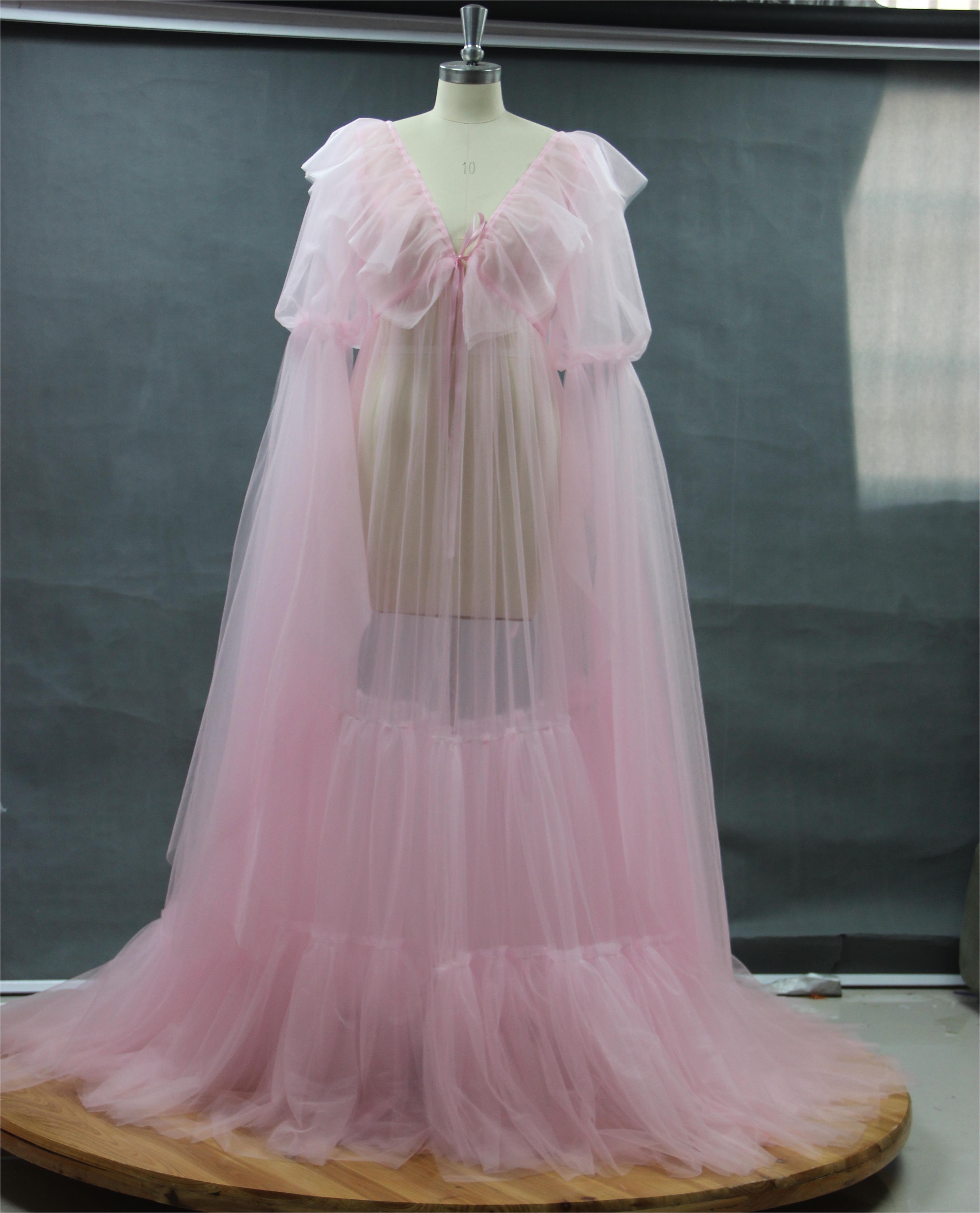 送料無料！ソフトチュール　カラードレス　桜色　カラー変更可能妊娠ドレス　マタニティードレス　フォトスタジオ写真屋撮影旅行