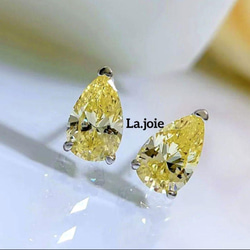 m♡最高級ソナダイヤモンド　イエローピアス 人工ダイヤ jaune SONA イエローダイヤモンド ピアス その他
