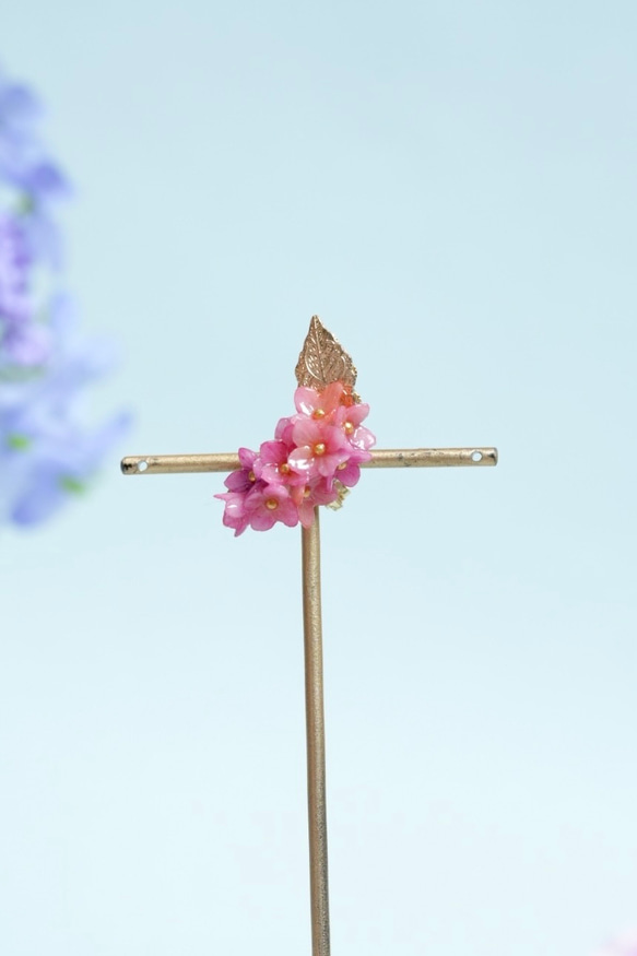 紫陽花のイヤーカフ 3枚目の画像