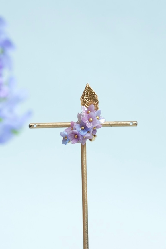 紫陽花のイヤーカフ 2枚目の画像