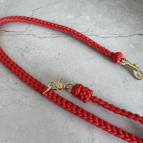 【期間限定送料無料】 完成品】パラコード ハート8つ編みカフェリード 小型犬リード 首輪・ハーネス・リード
