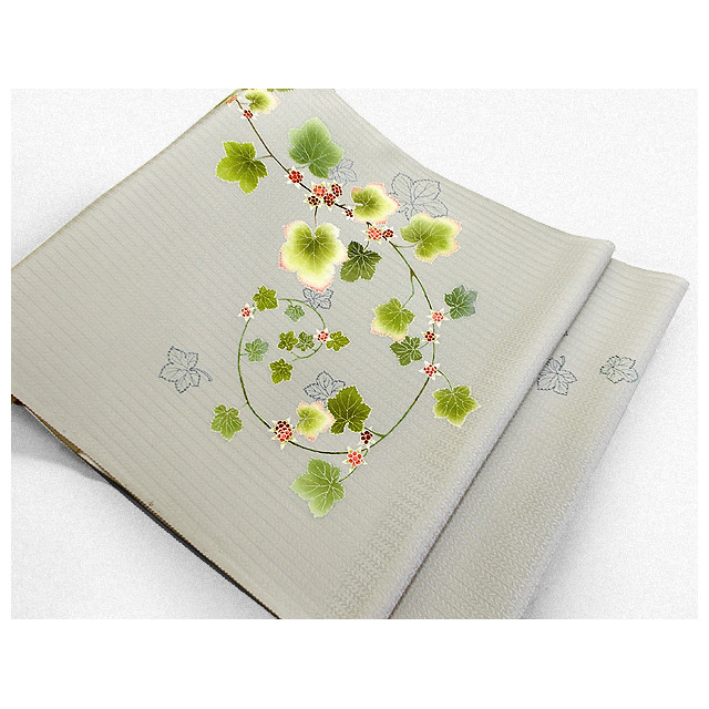 名古屋帯（フユイチゴ）（青紫グレー色）