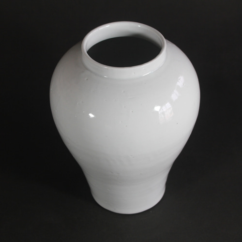 7寸白磁花器 李朝 一輪挿し・花瓶・花器 文吉陶房 通販 17998360