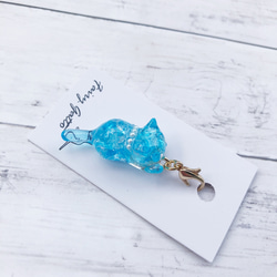 kakera】くっつき猫 琉球ガラス イヤリング・ノンホールピアス