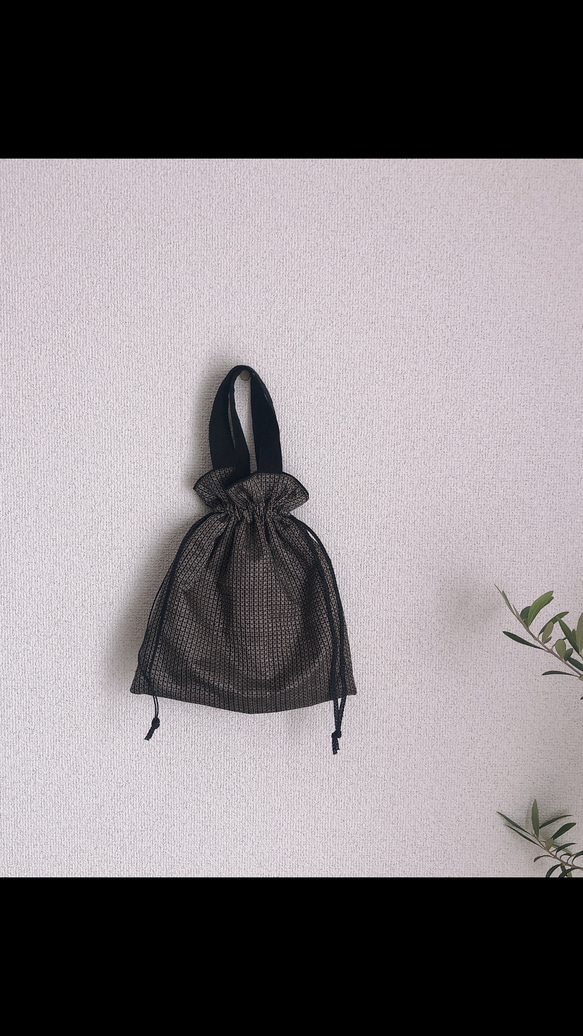 大島紬使用 巾着にもなるトートバッグ メンズにも♪ 巾着バッグ
