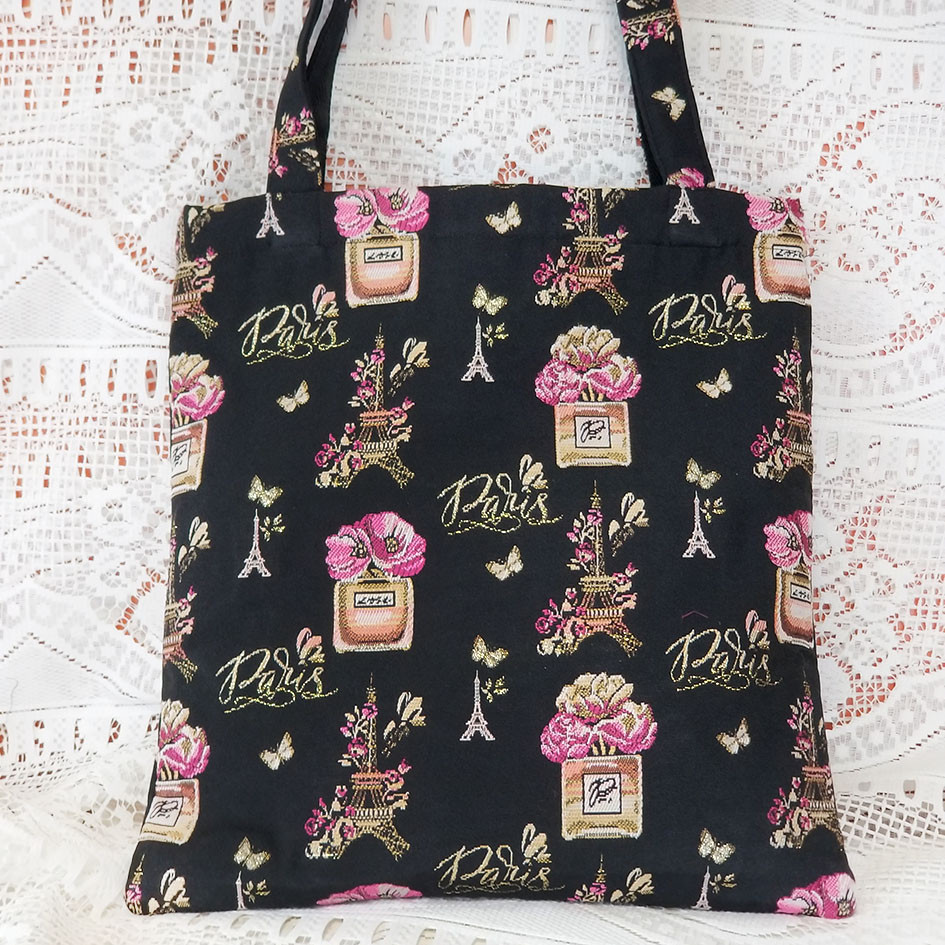 Bonbonniereスクエアトートバッグ★輸入ジャカードフレグランスnoir New♪♪