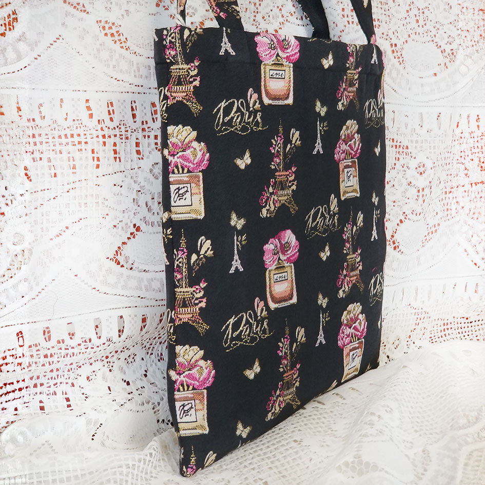 Bonbonniereスクエアトートバッグ★輸入ジャカードフレグランスnoir New♪♪