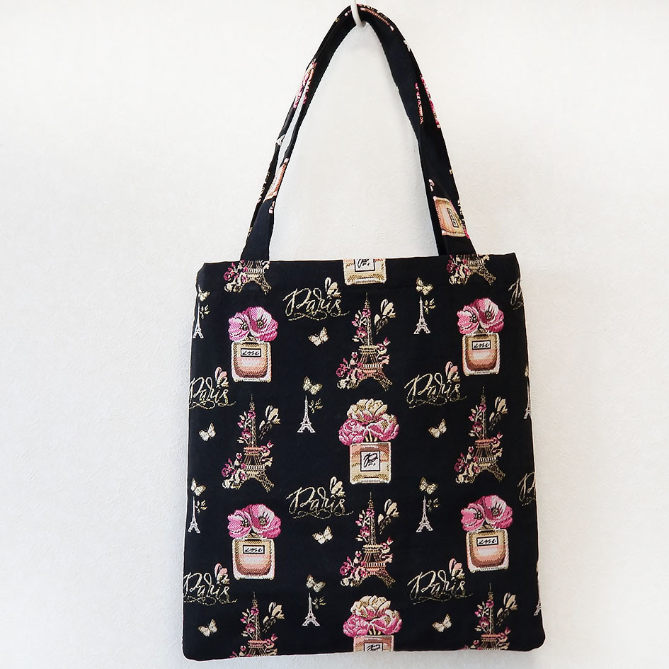 Bonbonniereスクエアトートバッグ★輸入ジャカードフレグランスnoir New♪♪
