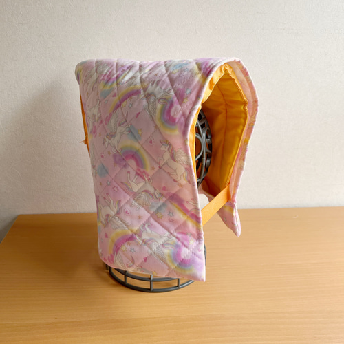 防災頭巾カバー そのままかぶれる サックス ユニコーン 雑貨・その他  