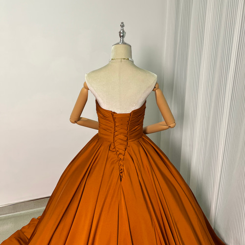 送料無料！カラードレス 3ways ベアトップ 高級イタリアサテン  