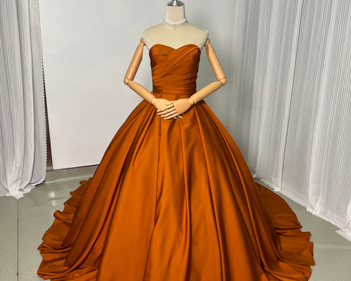 送料無料！カラードレス 3ways ベアトップ 高級イタリアサテン  