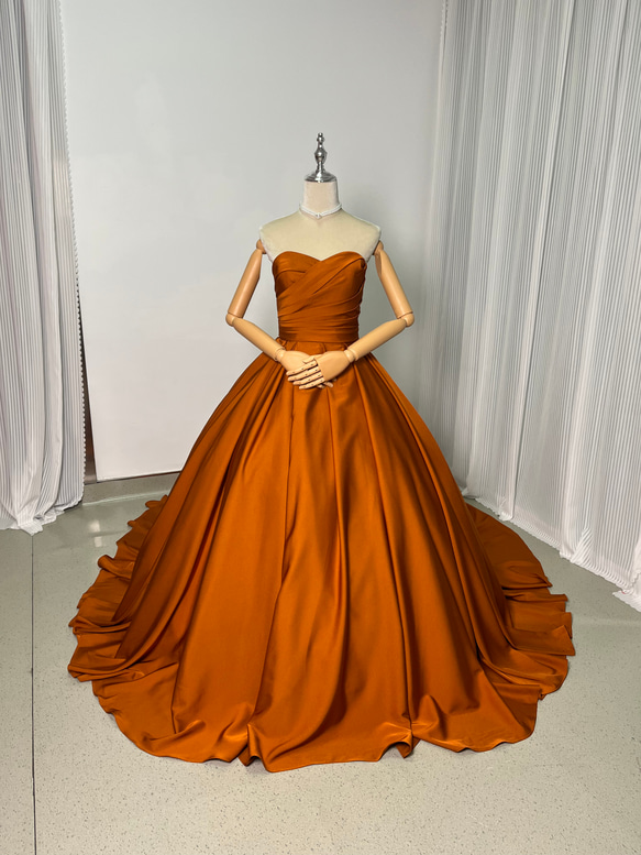 送料無料！カラードレス 3ways ベアトップ 高級イタリアサテン  