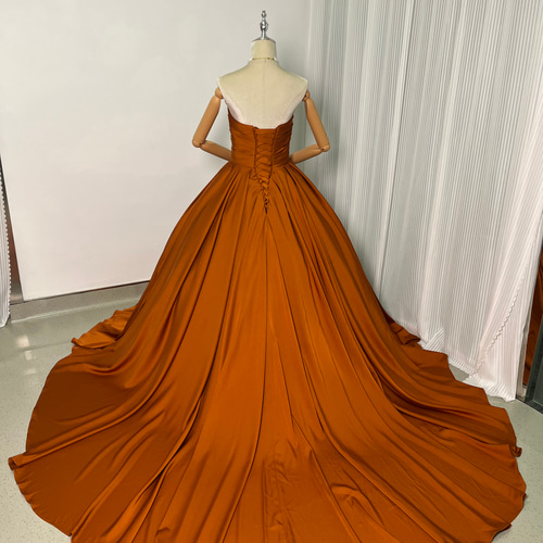 送料無料！カラードレス 3ways ベアトップ 高級イタリアサテン  