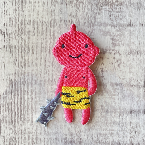 刺繍シールワッペン おにさん・うめ 鬼 ワッペン・アップリケ 刺しゅう 