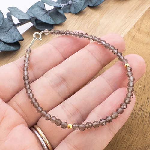 14kgfスモーキークォーツ✖️MOP・ヘソナイトブレスレット 14kgfスモーキークォーツ✖️MOP・ヘソナイトブレスレット 【・MA・YO