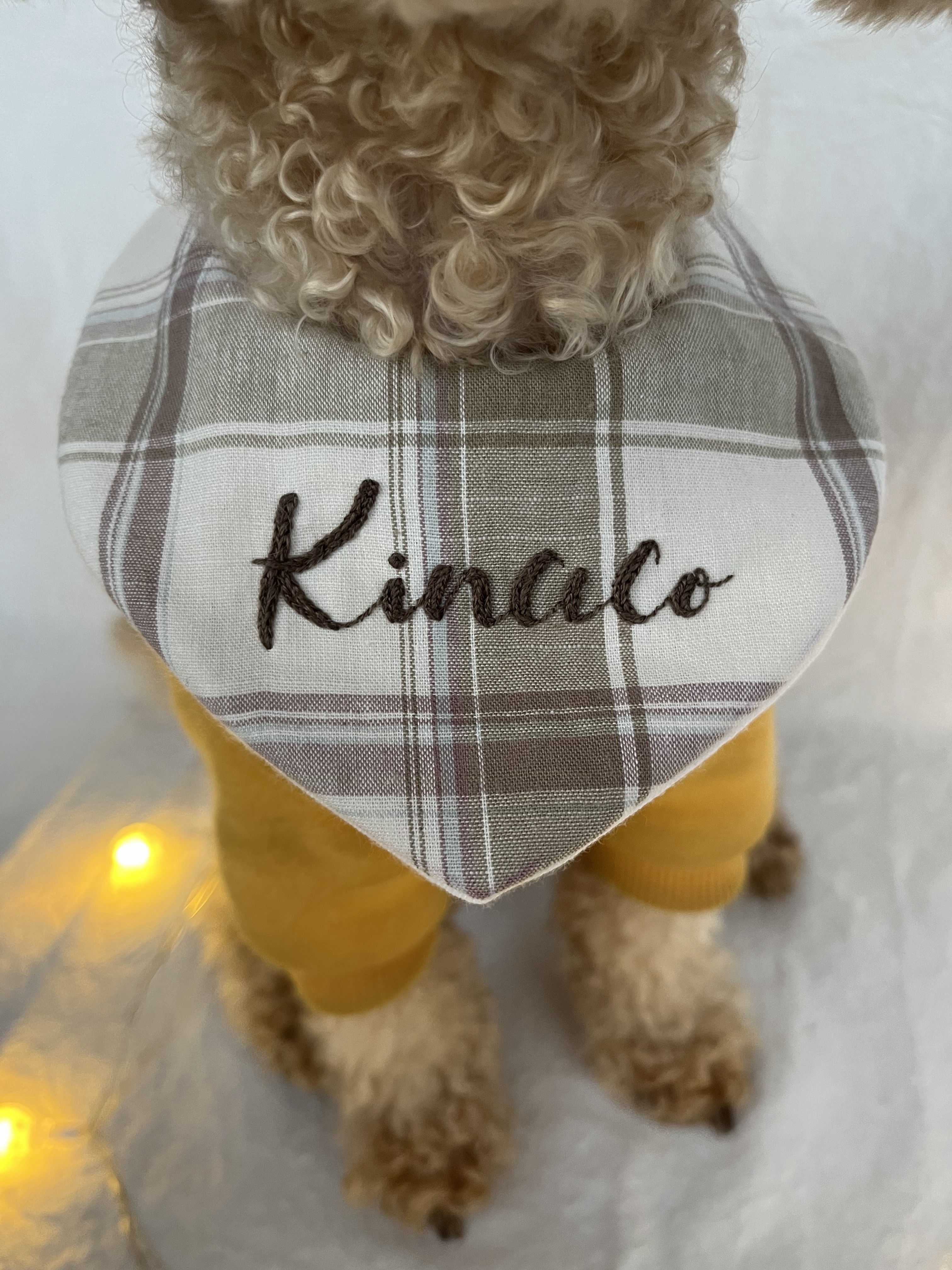 5311 ハンドメイドスタイ　犬　刺繍　名入れスタイ