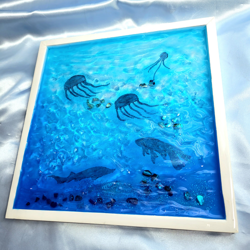 レジンアート 波紋アート 海アート 深海 オーシャン 夏 涼しげ