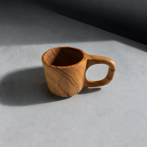 ドラマ起用 世界三大銘木 チーク無垢材 マグカップ コップ カップ 木製