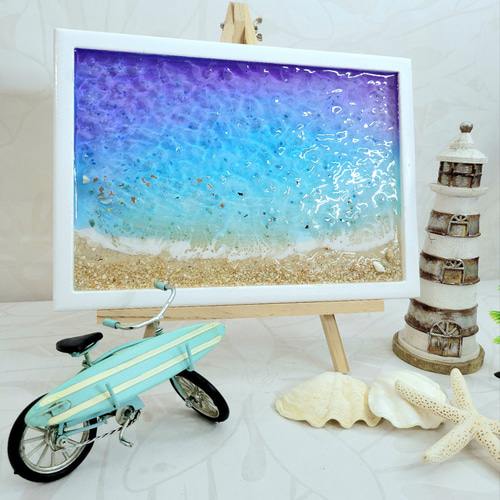 レジンアート 海アート 波紋アート 水面アート レジンアート海 涼しげ
