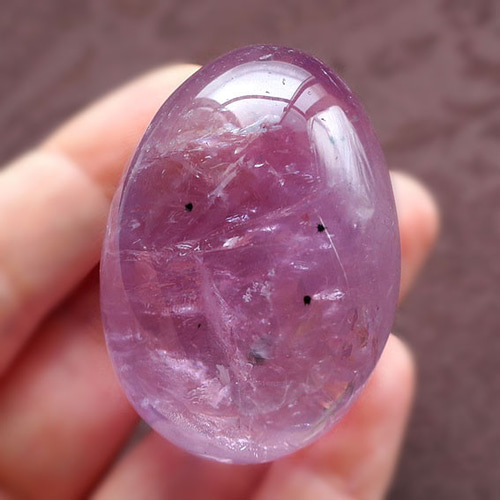 星入り ローズドフランス ピンクアメジスト エッグ 45mm｜天然石