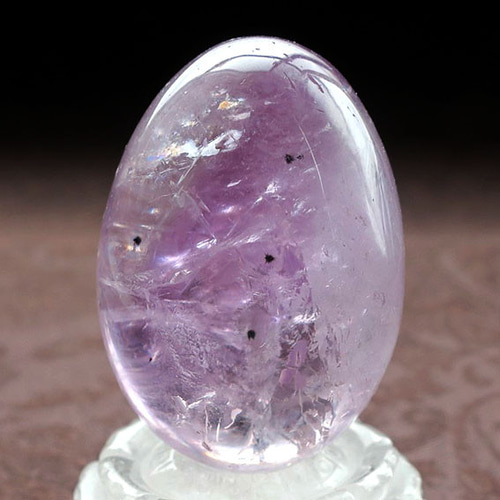 星入り ローズドフランス ピンクアメジスト エッグ 45mm｜天然石置物