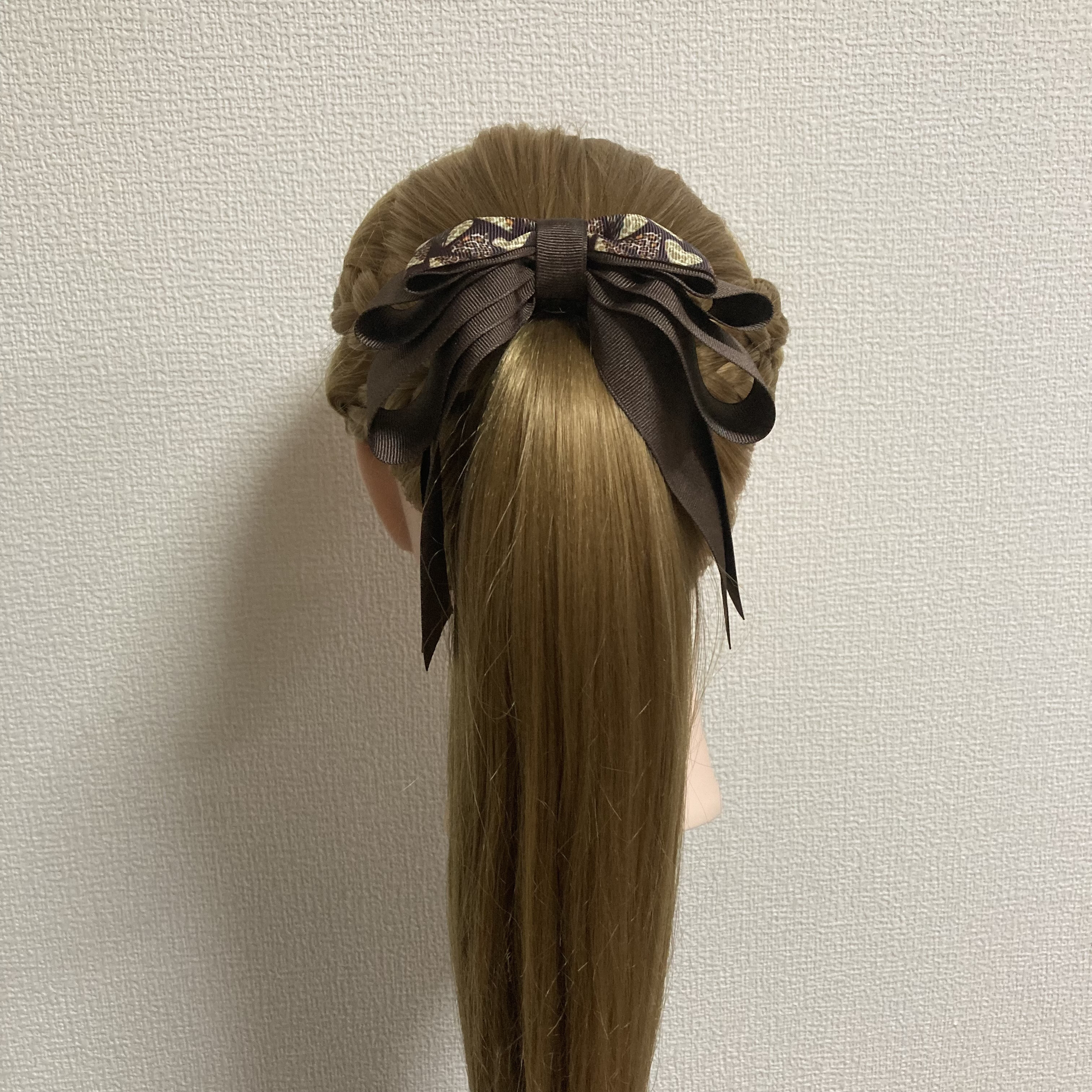 秋冬☆ブラウン♡大ぶりリボンとシュガーチョコ ドーナツ ベアと