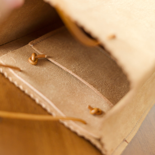 紙袋風スクエアトートバッグ 本革レザーきなりナチュラル イタリアン