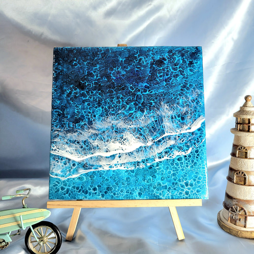 レジンアート海 オーシャンアート 海アート クラッキングアート