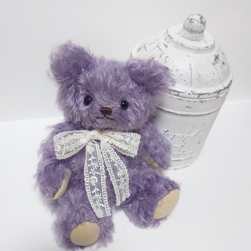 もふもふパープルモヘア テディベア 19cm ぬいぐるみ yukumao 通販