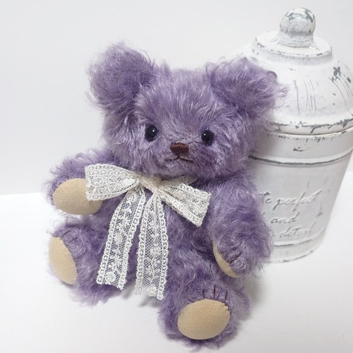もふもふパープルモヘア テディベア 19cm ぬいぐるみ yukumao 通販