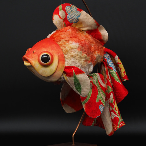 金魚 アクリル樹脂×天然木インテリア 金魚アート 祭 こだわりの