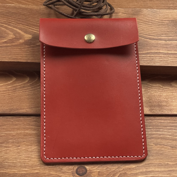 スマホショルダーバッグ ハンドメイド 本革 スマホポシェット 栃木 