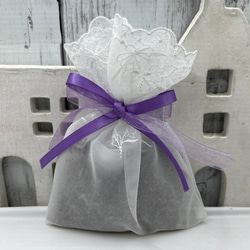 2310-42 ミニチュアトートサシェ 香り袋 Cuddly 薔薇 チェック 紫 2310-42 ミニチュアトートサシェ 香り袋 Cuddly 薔薇 チェック 紫