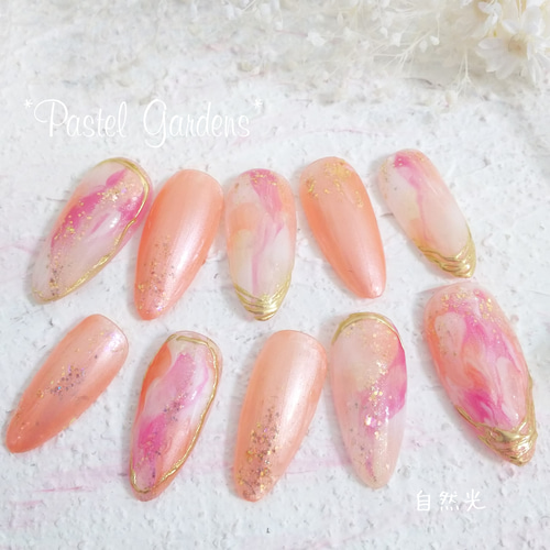 ピンクニュアンス ネイルチップ ふんわりピンクのニュアンスネイル- ネイルチップ専門店ミチネイル