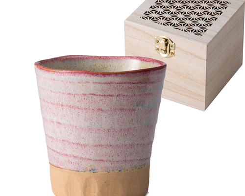 陶器、木箱付き MIN-1081CA 美濃窯変 カップ赤 木箱入【日本製 美濃焼】（陶器 磁器