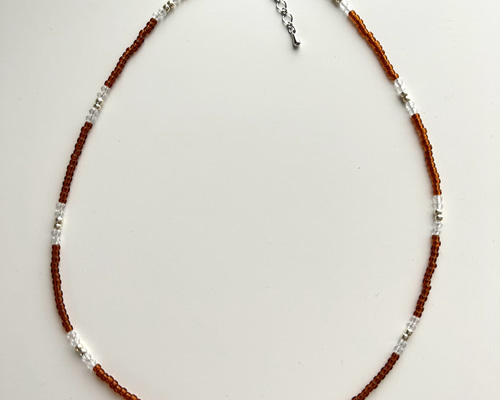 brown ビーズネックレス 50cm ネックレス・ペンダント TOMKRY