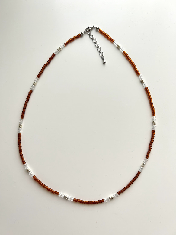 brown ビーズネックレス 50cm ネックレス・ペンダント TOMKRY