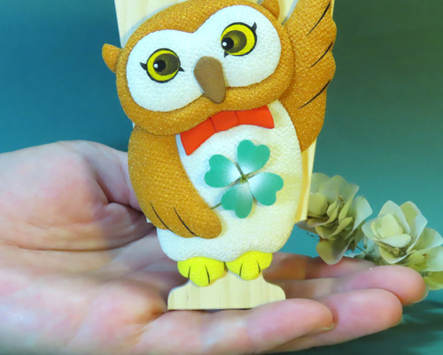 フクロウ(福ロウ)の縁起物 ミニ押絵羽子板 その他置物 OSHIEYASAN 通販